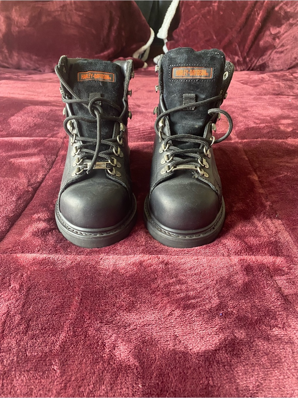 Harley-Davidson Black Men's Lace-Up Leather Moto Boots